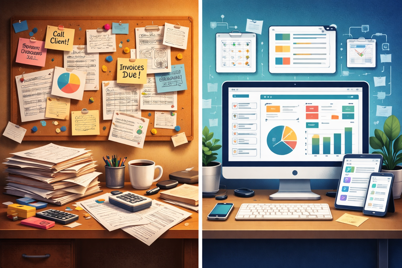 messy notes vs structured digital system